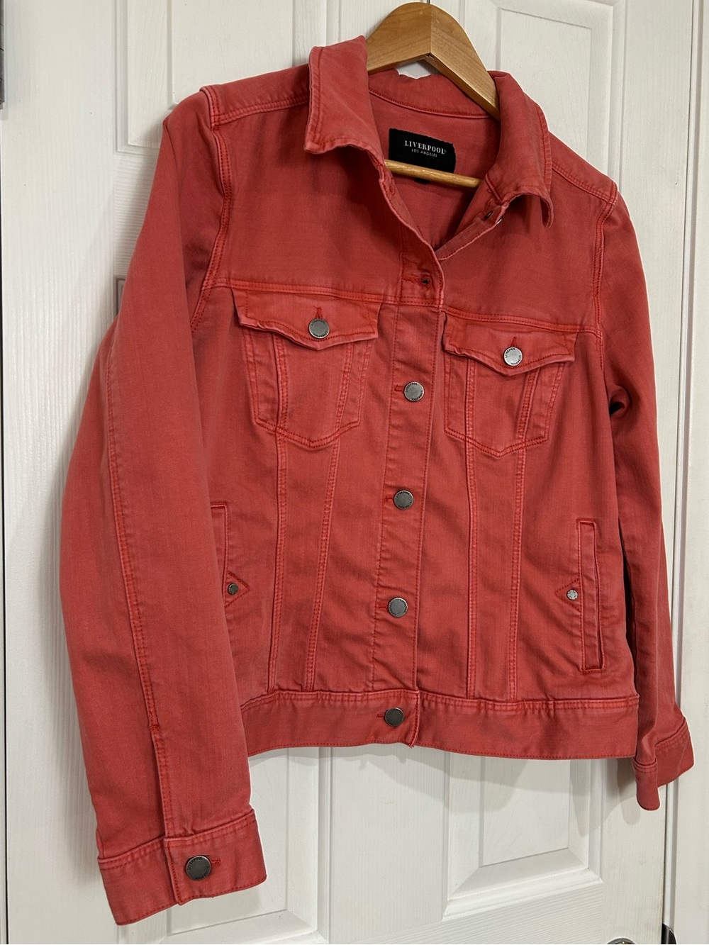 Liverpool Los Angeles Coral Pink Denim Jacket Sz Large